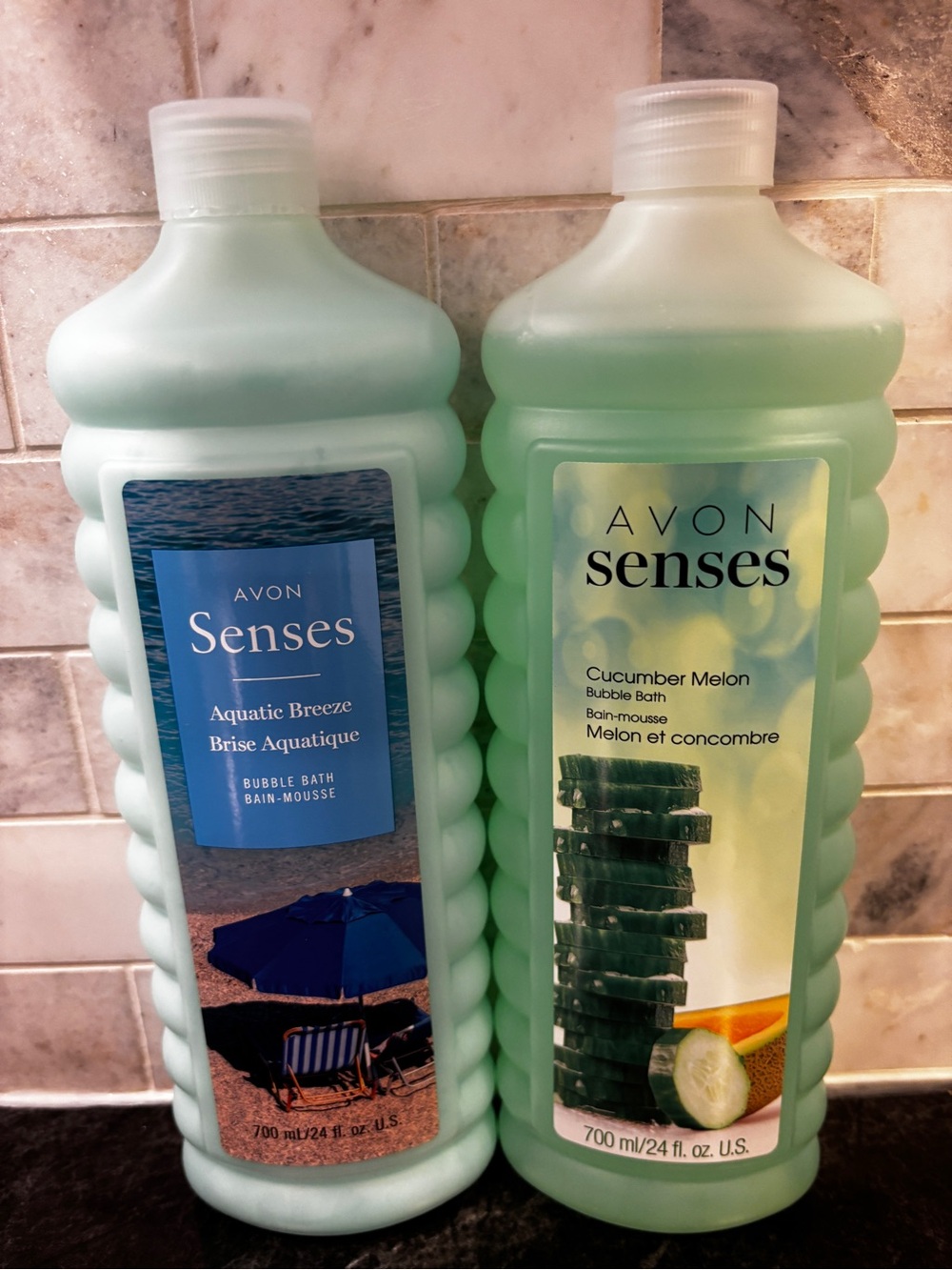 Avon Senses Bubble Bath Duo - Light Blue & Green